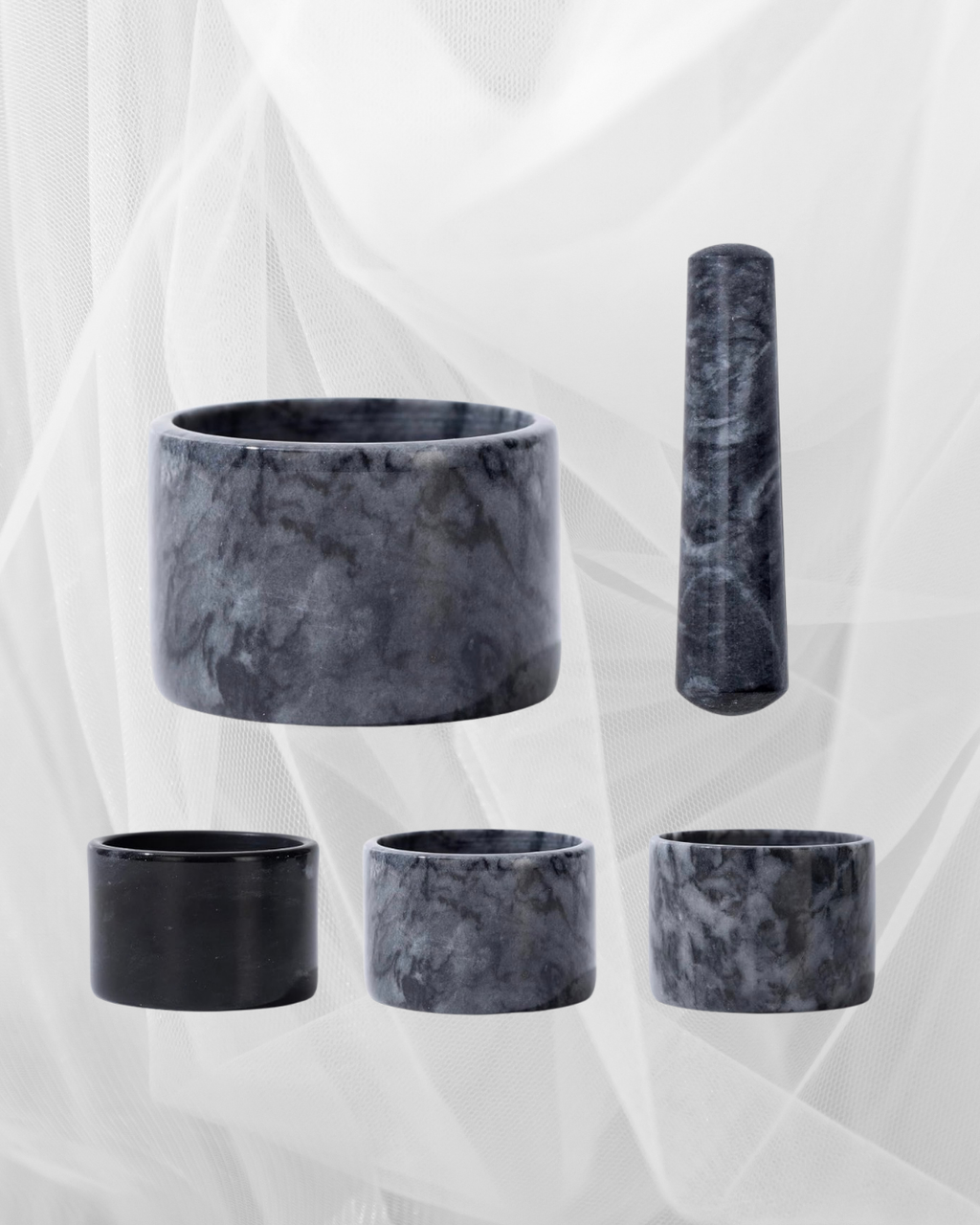 Grey Marble Mortar & Pestle